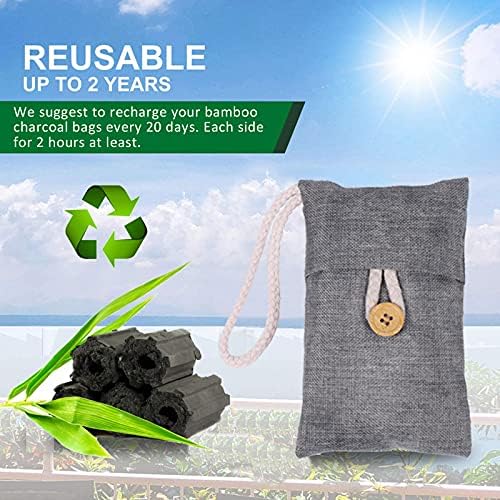 Air Purifying Bag Activated Car Air Freshener Bamboo Charcoal Bags Nature Fresh Deodorizer Moisture Absorber for Bathroom Activated Odor Absorber For Shoes Fridge Pet Home6Pack 100g Each