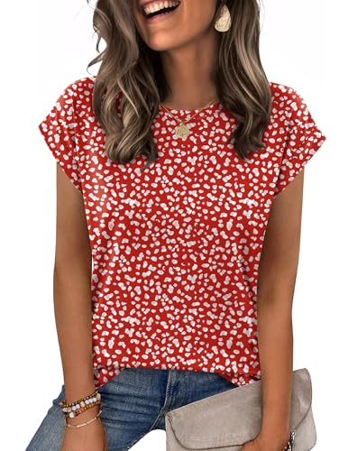 Image of Zeagoo Womens Tops Summer Casual Cap Sleeve Tshirts Shirts Business Dressy Spring Fashion Outfits Trendy Clothes