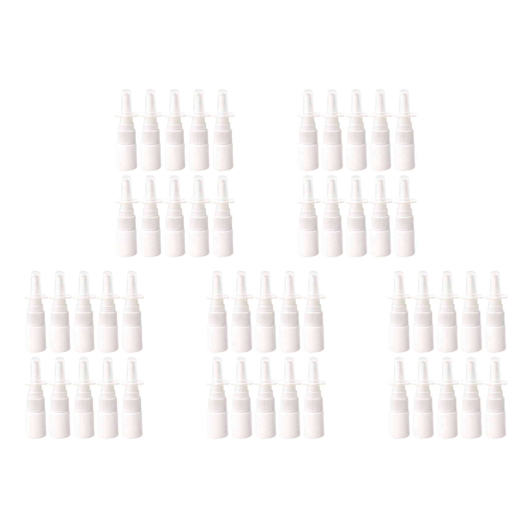 Jnchdghwa 50Pcs 10Ml Bottle Refillable Plastic Mist Nose Nasal Sprayer