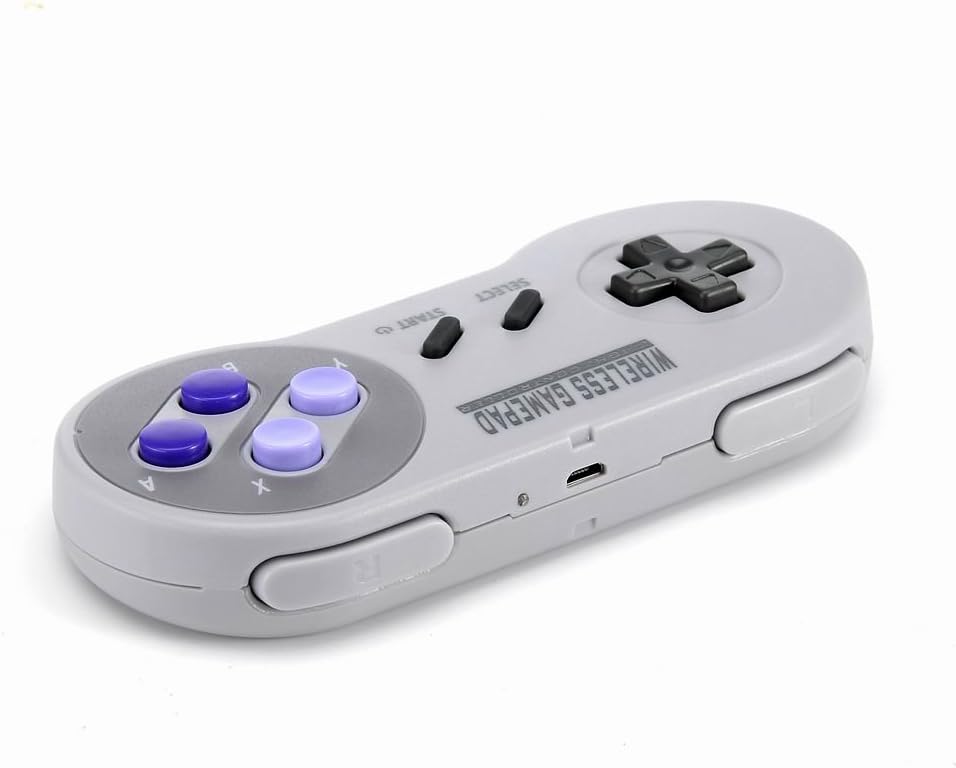 Wireless Controller for Super NES Classic Edition&NES Classic Edition, Honwally 2.4GHz USB Game pad for PC,Raspberry PI, Double Wireless Adapter (1 Pack)