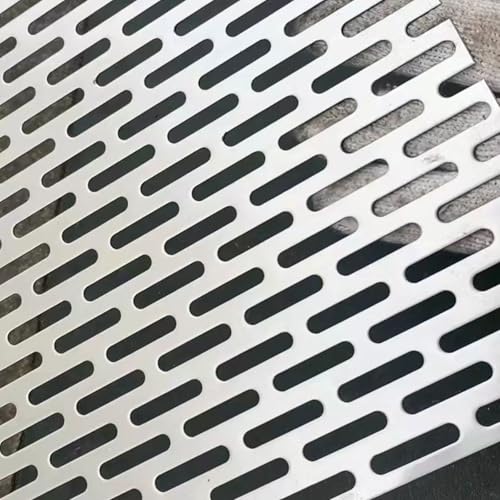 COYOUCO Chapa Perforada de Acero Inoxidable 304 con Ranuras, Rejilla de Drenaje y Panel Protector, Resistente a la Corrosión para Interior/Exterior,20x20cm Thick 2mm