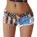Fashion Story Hot Pants Mini Jeans Shorts Women American US Flag Denim (S)
