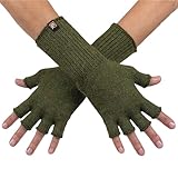Evolution Knitwear Guantes de punto de alpaca sin dedos para mujer, S