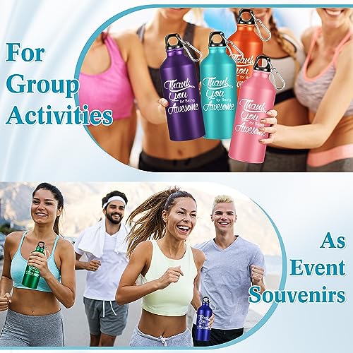 Uiifan 40 Pcs Employee Appreciation Gifts 20 oz Aluminum Water Bottle Thank You for Being Awesome Water Bottle Lightweight with Twist Cap Buckle Team Gifts for Coworker Teacher Staff(Multicolored) - Image 7