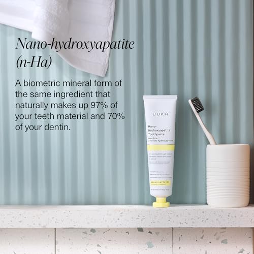 Image of Boka Fluoride Free Toothpaste, Nano Hydroxyapatite Toothpaste, Appropriate for Sensitive Teeth - for Adult Oral Care - Lemon Lavender Flavor, 4 Fl Oz 3Pk