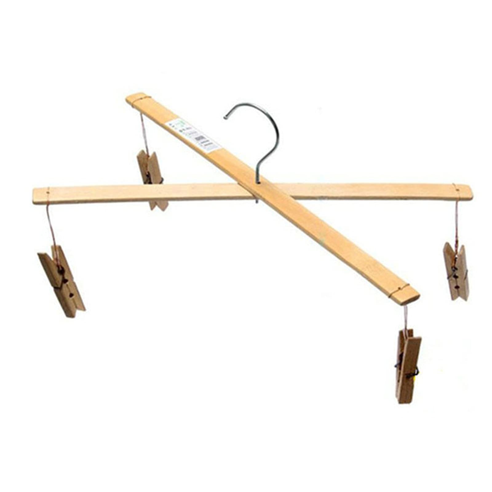 Unterwäsche Socken Rack Wäscheklammern Haushaltsgeräte Bambus Hosen Multifunktionales Trockengestell Klappsocken Unterwäsche Clips für Socken (Farbe: Holz, Größe: 22 Stück) (Holz 4 Stück)