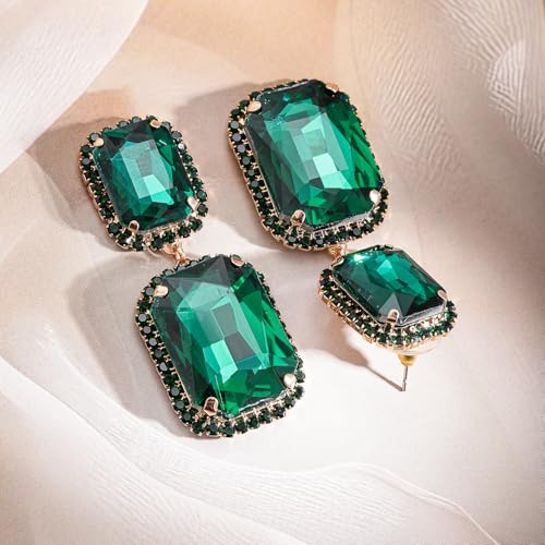 Image of Rubans Demi Fine Stainless Steel Emerald Hoop Jewels Gift for Women & Girls