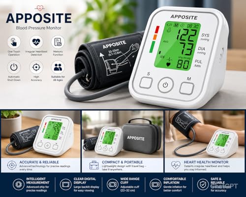 Image of Blood Pressure Monitor, Upper Arm Cuff, Lcd Display