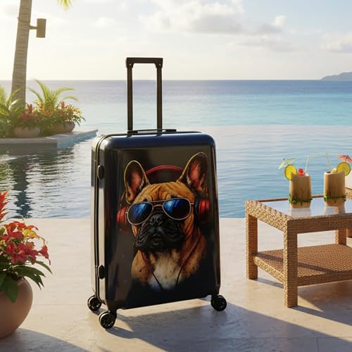 Image of InUSA Dog Print 28-Inch Hardside Spinner Luggage Lightweight & TSA Lock