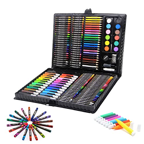 168pcs Conjunto de Dibujo de Arte, Creatividad Herramientas de Pintura Incluye Crayones de Cera, Acuarelas, Lápices de Colores, Pasteles, Regalos para Niños, Estudiantes, Principiantes y Artistas#3 Cover