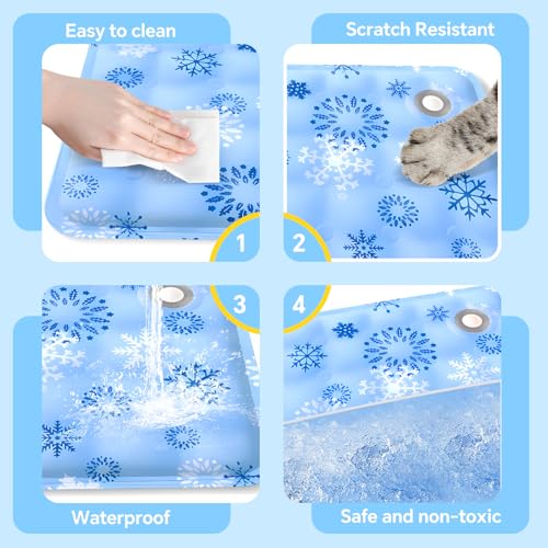 ITJMRJP Kühlmatte Hund Katze 2 Stück Kühlmatte für Hunde 40 x 50cm Hundekühlmatte Selbstkühlend Waschbar Hunde Kühldecke für Hund Klein und Katzen Dog Cooling Mat(C)