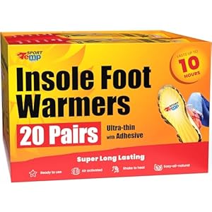 Insole Foot Warmers – Up to 10 Hours of Heat, Easily Apply with Adhesive – Ultra Thin, Easy, All Natural – Air Activated, Odorless Hot Insole Warmers – Sport Temp
