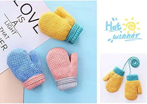 Toddler Winter Warm Mittens Baby Soft Plush Gloves Knit Fleece Lined Ski Snow Gloves for Boys Girls 1-3 Years - Image 6