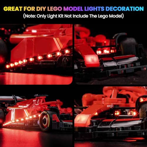 Image of Upgraded Led Light Kit Compatible with Lego Ferrari SF-24 F1 Race Car Building Set, Lights Decoration Compatible with Lego 77242 (Model Not Included)