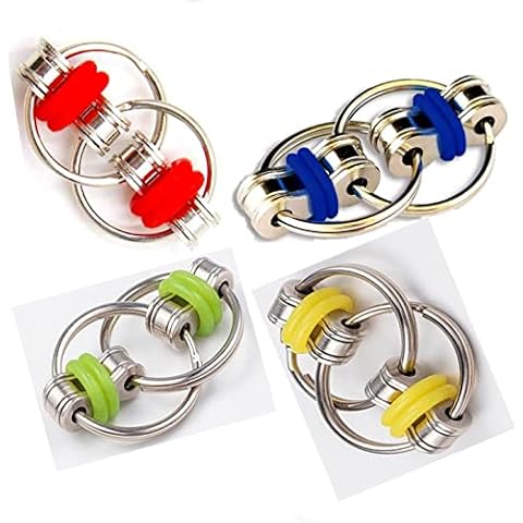 Kette Fidget Spielzeug,Flippy Chain Toy, Kette ZappelnSpielzeug,Dekomprimierung Ketten-schlüsselring Fidget Schlüsselanhänger Kette Schnalle Entlastet Druck Spielzeug Metall Hand Spinner-Spielzeug Cover