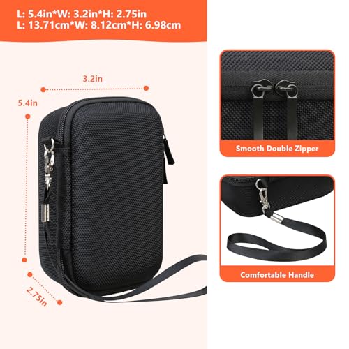 Image of Hard Travel Case for Sony ZV-1F / ZV-1 / ZV-1 II Digital Camera, Vlogger Camera Storage Holder Travel Bag with Zipper Mesh Pocket for Battery Pack, Charging Cable, USB Card, Orange