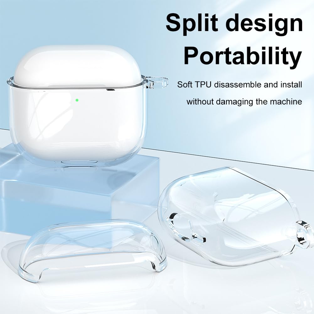 Custodia Trasparente Per AirPods Pro 2 - Copertura In Silicone Con Moschettone - Foto 6