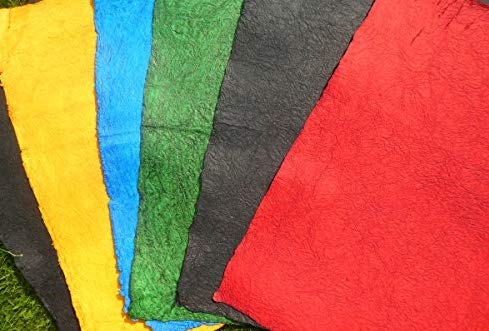 Brahmanenleder Doppelbogen"Veganes Leder" 6 BogenSet LEDERPAPIER ca. 83x62cm Cover