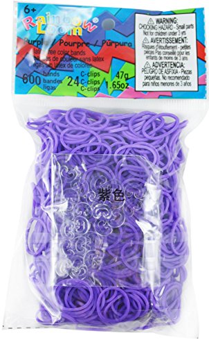 Rainbow Loom Twistz Bandz Latex Free Rubber Band Refill + C-clips - Purple