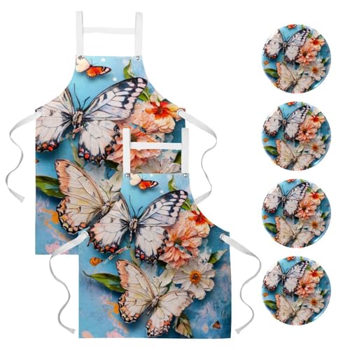 Tablier de cuisine pour pâtisserie et nettoyage de la maison lot de 2