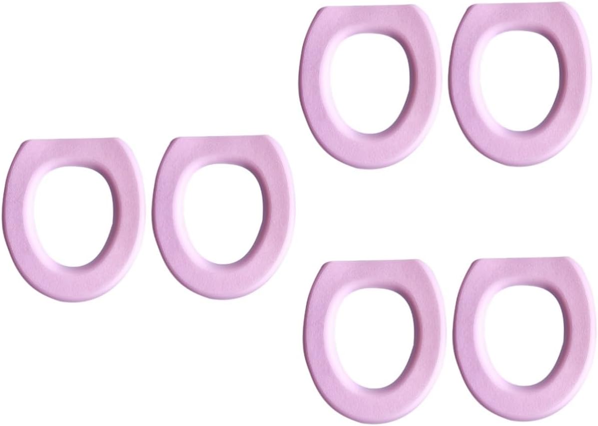 Amosfun 6pcs Thickened O-Shaped Toilet Seat Cover Pads for Home Bathroom Soft and Comfortable Toilet Cushion Easy to Clean and Practical