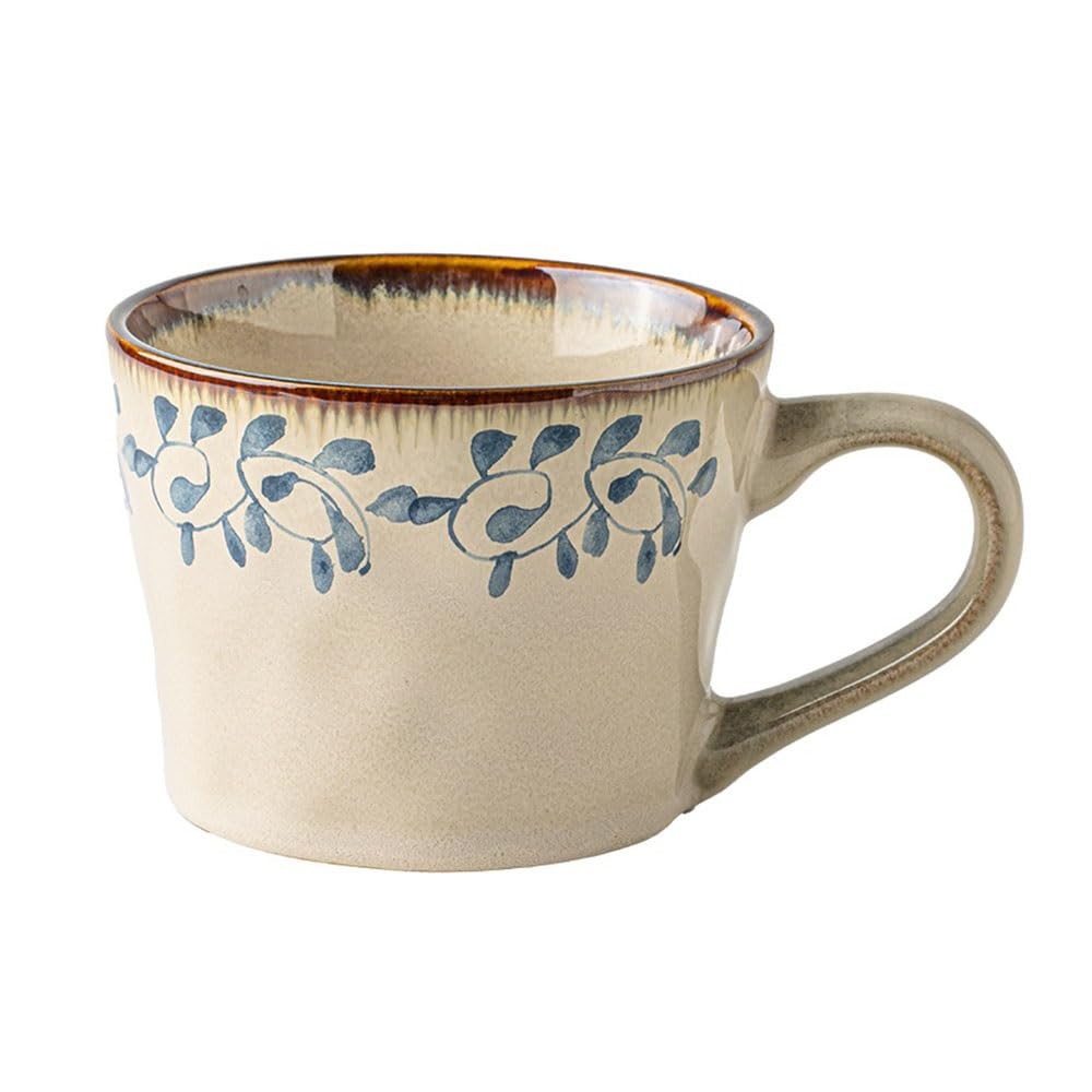 LIBANGRONG-888 Mugs Hand Painted Floral Ceramic Coffee Cup Vintage Mug Large Capacity Breakfast for Milk Oats Tea Milk Tea Cup