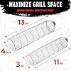 Rolling Grill Basket, New Opening Design, Extra Sturdy Cylinder Grilling Basket, Food Grade Stainless Steel, Large Portable Outdoor Camping accessories BBQ Net Rack, Cooking Griller for Fish, Vegetables, and More - Gifts for Men Dad Husband - Set of 2 #4