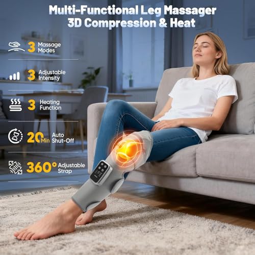 Image of Arcanine Leg Compression Massager with Heat, Circulation,Air Compression Legs Massager with 3 Modes 3 Intensities and Adjustable,Great Gifts for Mom & Dad.