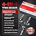 Autel MX-Sensor 2 in 1 (315MHz + 433MHz)(Press-in) 100% Cloneable TPMS Programmable Sensors for Tire Pressure Monitoring System(Metal Valves,Set of 4 Pieces)