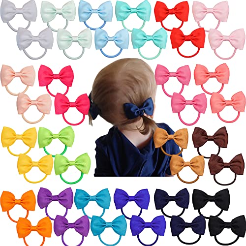 Image of 40pcs 2.75" Boutique Hair Bows Tie Baby Girls Kids Children Rubber Band Ribbon Hair bands