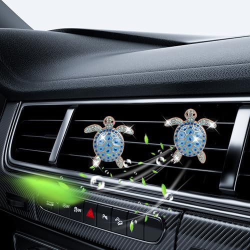 Image of 5 PCS Sea Turtles Car Decor, Cute Beach Themed Air Freshener Vent ClipsCar Accessories Decoration for ,Reusable Essential Oil Diffuser, Universal for Most Cars (Blue)