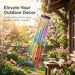 HOMEXUP Outdoor Colorful Wind Chimes for Outside with 12 Aluminum Tubes for Garden Patio Balcony and Home Decor（Color）