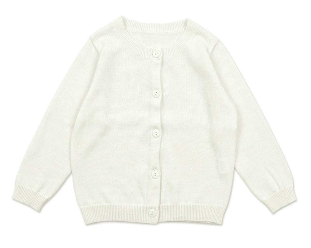 Baby Girls Cotton Cardigans Long Sleeve Crewneck Cardigan Sweater Little Girl Button Sweaters Uniform
