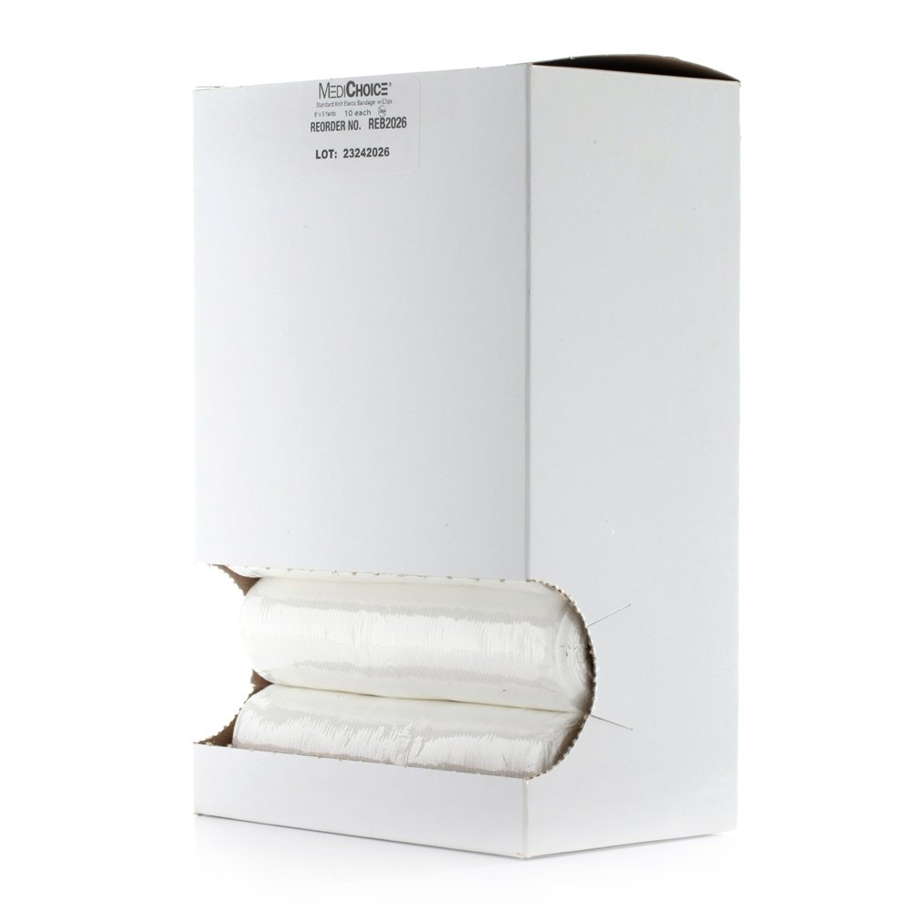 MediChoice Clip Closure Compression Bandage, Non-Sterile, 6 Inch x 5 Yards, 1314REB2026 (Box of 10)