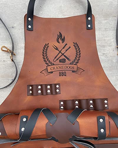 Custom Leather Apron - Grill Apron, Bbq Apron, Woodworking Apron, Barber Apron, Handcraft (Rustic Brown) #TOP5