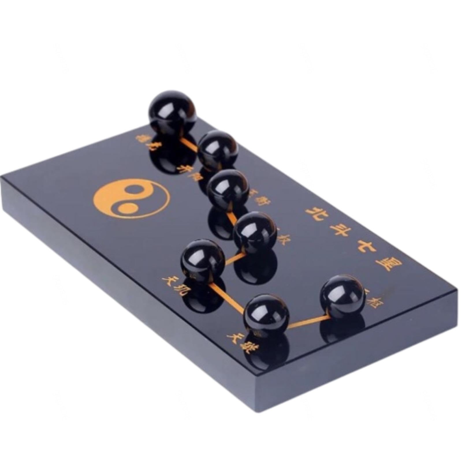 DPURPIWADY Chinese Obsidian Seven-Star Array Pi Yao/Pi Xiu Wealth Porsperity Statue,Attract and Luck Ball Best Decoration for Office Or Home,A