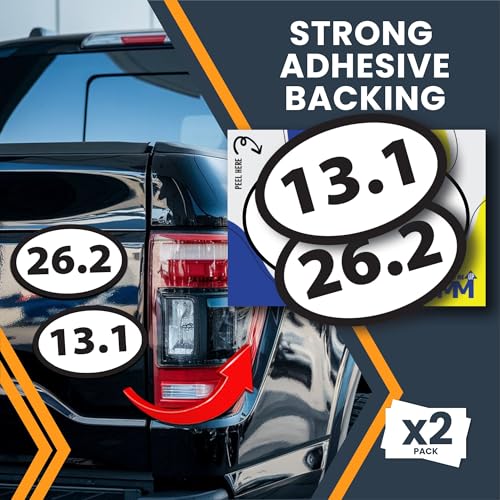 Image of 13.1 Half Marathon Sticker and 26.2 Marathon Oval Running Stickers, 5.5x3.5 Inch, Combo Pack, Black, Sticker for Car, 13.1 Half Marathon Gifts, Celebrate Running Achievements, Car Decals, Made in USA
