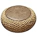 Beżowe rzędy Okrągłe Ottoman 7.5 '' Wysoki, Wiejski Okrągły Puft Braid Rattan niski podnóżek z poduszką, splot stołek do wymiany butów (Color : Beige, Size : 60cm/23.62in)