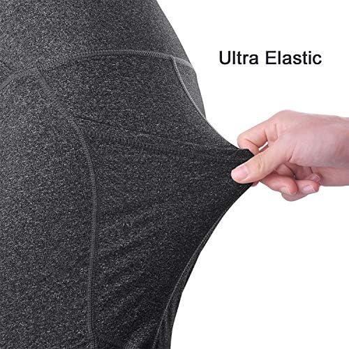 SIMIYA High Waist Leggings, SIMIYA Womens Running Tights With Pockets Power Stretch Yoga Pants Slim Fit Sports Trousers , Grey Sports Leggings-grey, XL