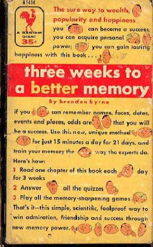 Three Weeks to a Better Memory (Bantam Books, A... B0007DZ1M2 Book Cover