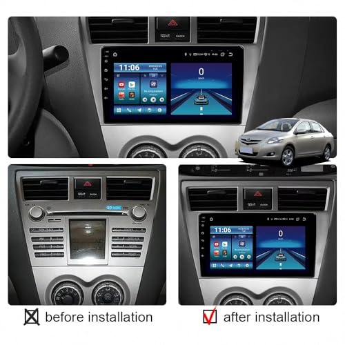 Autoradio touchscreen display Bluetooth para Toyota Vios con navegador integrado 32G 2