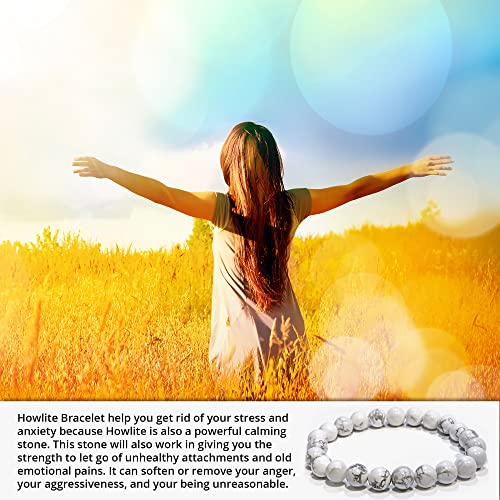 Image of ANAYA AGATE Healing Crystal Bracelet for Women and Men - 8mm Round Beaded Bracelet for Men and Women - Unisex Stretchy Gemstone Bracelet for Healing and Protection