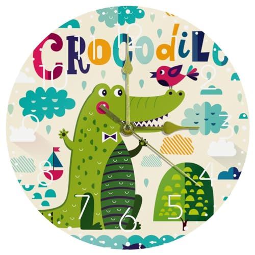 Horloge murale crocodile 25 cm silencieuse pour enfant - 2