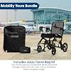 Pride Mobility Jazzy Ultra Light Power Wheelchair with Accessories, Weighs Only 33 lbs, Travel Power Mobility for Adults, LED Lights, Airline Compliant,18 Seat,