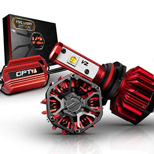 OPT7 FluxBeam 9006 LED Fog Light Kit w/Clear ARC-LENS Beam Bulbs - 60w 7,000Lm 6K Cool White CREE - 2 Yr Warranty