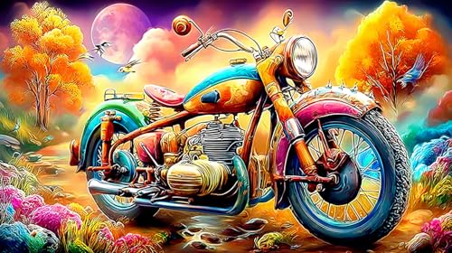 Puzzle de motocicleta de 1000 piezas juego estimulante de 75x50cm para tardes de ocio en familia