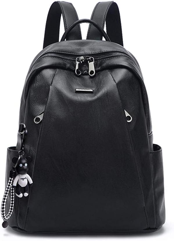 DEERWORD Women's Backpack Handbags Ladies Rucksack Shoulder Bags PU Leather Mini Anti-theft Dayback Black