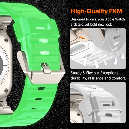 Image of KADES Rugged TPU Sport Band for Apple Watch Ultra 3 /2 /1 49mm, Metal Connectors for Apple Watch Series 11 /10 /SE3 46mm Series 9 /8 /SE2 /7 /6 /SE /5 /4 /3 /2 /1 45mm /44mm /42mm