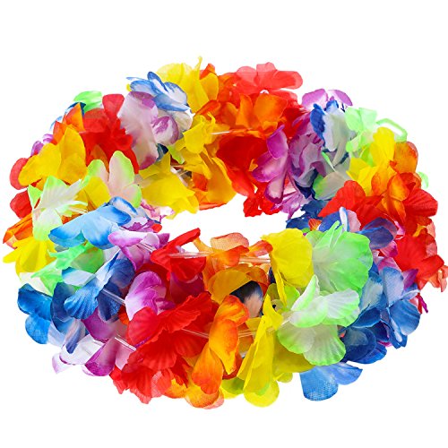 Jovitec Multicolor Tropical Flower Lei Garland Flower Leaves Banner For Hawaiian Luau Decorations (Style A, 4 Pack) #TOP2