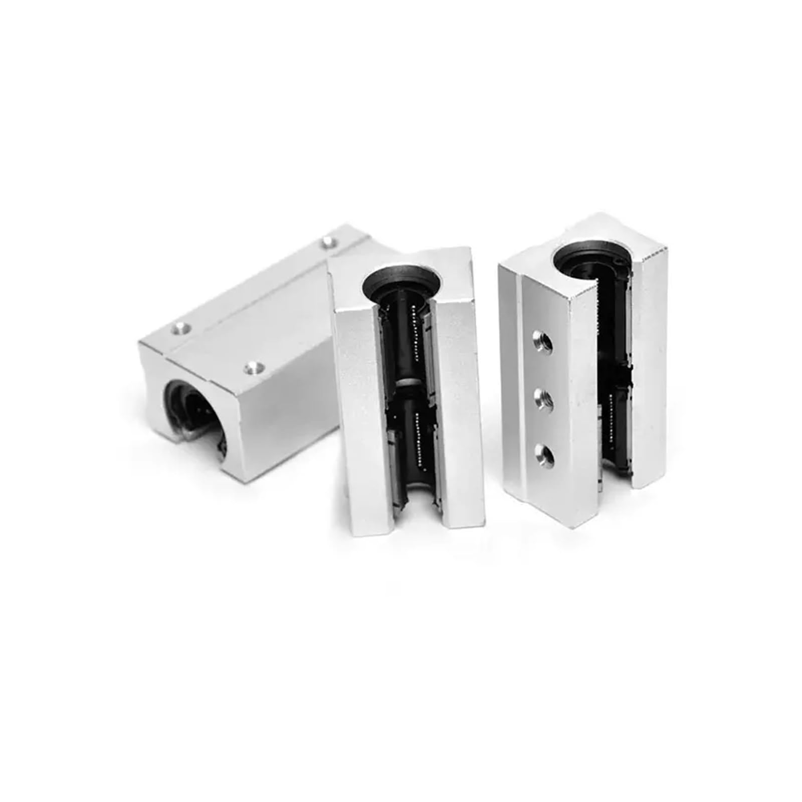 Aluminiumblock SBR12LUU, Kugellager mit linearer Bewegung, 12 mm, Gleitblock, geeignet für die Verwendung der Linearführungsschiene SBR12, CNC, 4 Stück